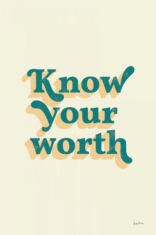 Know Your Worth Black Ornate Wood Framed Art Print with Double Matting by Thorns, Becky