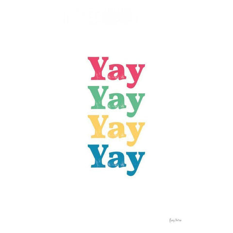Rainbow Yay White Modern Wood Framed Art Print by Thorns, Becky