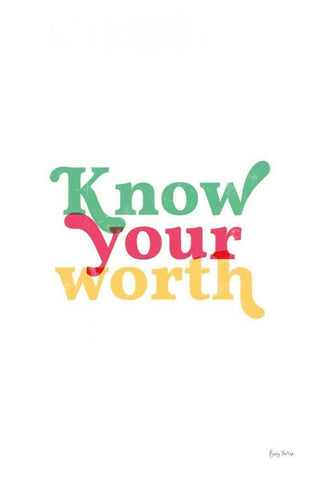Rainbow Know Your Worth Black Ornate Wood Framed Art Print with Double Matting by Thorns, Becky