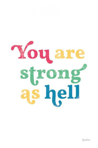 Rainbow You Are Strong White Modern Wood Framed Art Print with Double Matting by Thorns, Becky