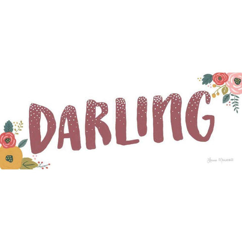 Darling White Modern Wood Framed Art Print by Marshall, Laura