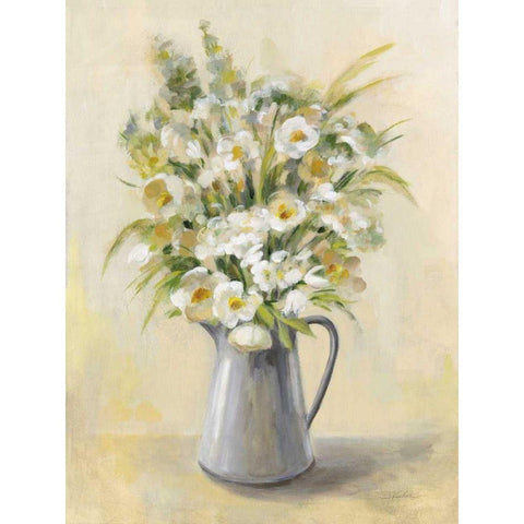 Farm Bouquet White Modern Wood Framed Art Print by Vassileva, Silvia