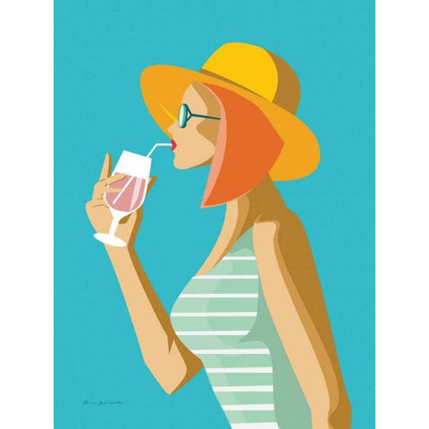 Summer Girl I White Modern Wood Framed Art Print by Escalante, Omar