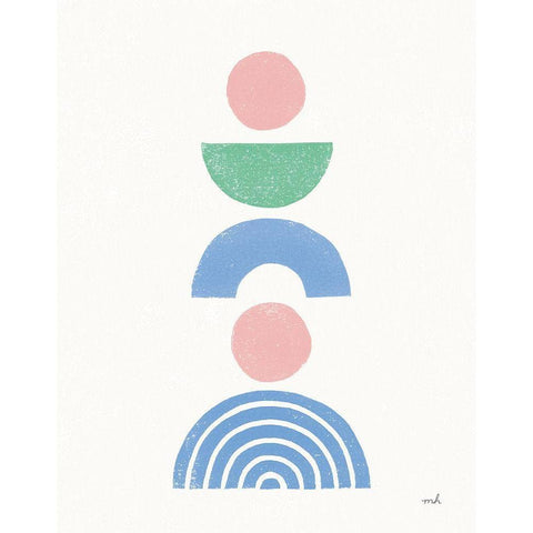 Minimalist Boho I Pastel Black Modern Wood Framed Art Print with Double Matting by Hershey, Moira