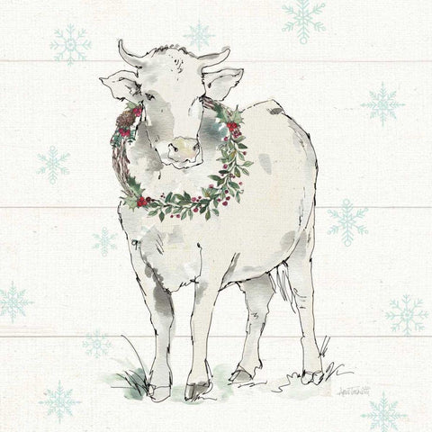 Modern Farmhouse X Christmas Sq White Modern Wood Framed Art Print with Double Matting by Tavoletti, Anne