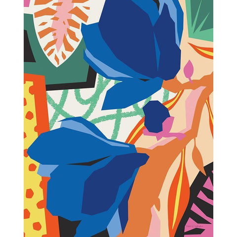 Blue Magnolia Gold Ornate Wood Framed Art Print with Double Matting by Gallagher, Megan
