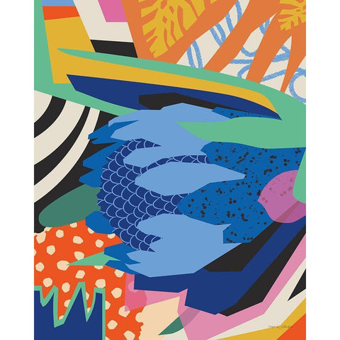 Blue Protea Gold Ornate Wood Framed Art Print with Double Matting by Gallagher, Megan