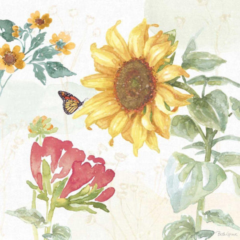 Sunflower Splendor VIII Gold Ornate Wood Framed Art Print with Double Matting by Grove, Beth