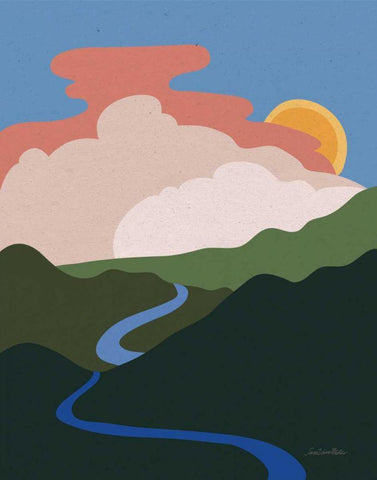 Hills and Valleys I Black Ornate Wood Framed Art Print with Double Matting by Miller, Sara Zieve