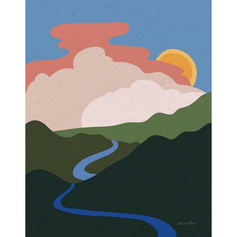 Hills and Valleys I Black Modern Wood Framed Art Print with Double Matting by Miller, Sara Zieve