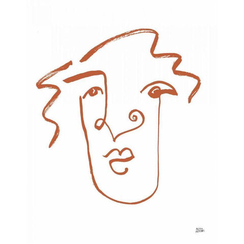 Making Faces VIII Terracotta White Modern Wood Framed Art Print by Averinos, Melissa