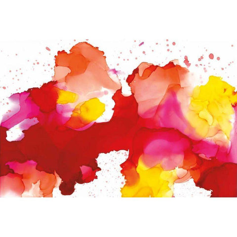 Spatter White Modern Wood Framed Art Print by Paschke, Chris