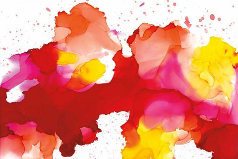 Spatter White Modern Wood Framed Art Print with Double Matting by Paschke, Chris