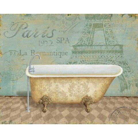 Voyage Romantique Bath I Gold Ornate Wood Framed Art Print with Double Matting by Brissonnet, Daphne