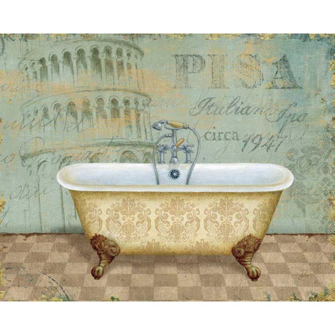 Voyage Romantique Bath II Black Modern Wood Framed Art Print with Double Matting by Brissonnet, Daphne