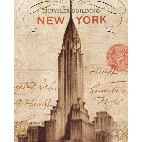 Letter from New York Gold Ornate Wood Framed Art Print with Double Matting by Wild Apple Portfolio