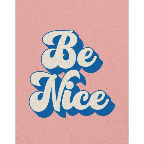 Be Nice Black Modern Wood Framed Art Print with Double Matting by Wild Apple Portfolio