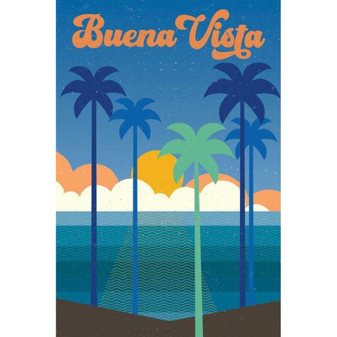 Buena Vista Black Modern Wood Framed Art Print with Double Matting by Wild Apple Portfolio