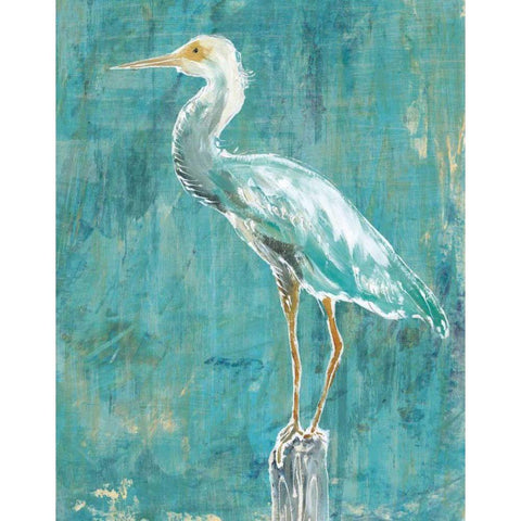 Coastal Egret II Dark Gold Ornate Wood Framed Art Print with Double Matting by Schlabach, Sue