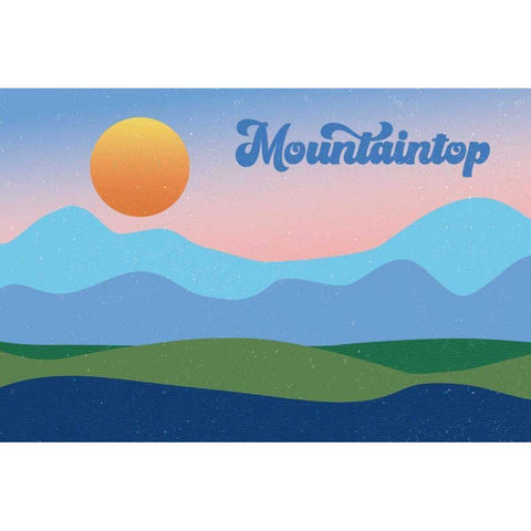 Mountaintop White Modern Wood Framed Art Print by Wild Apple Portfolio