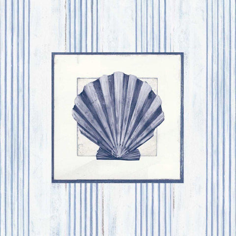 Sanibel Shell I Navy White Modern Wood Framed Art Print by Tillmon, Avery