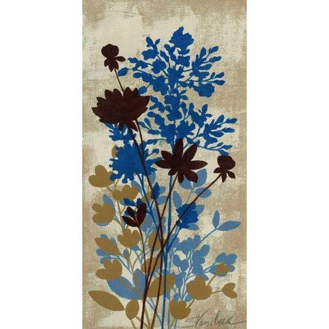 Spring Bouquet I on Tan Black Modern Wood Framed Art Print with Double Matting by Vassileva, Silvia