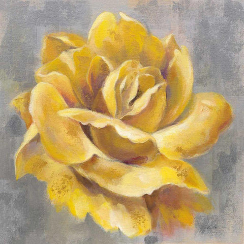 Yellow Roses I Black Modern Wood Framed Art Print by Vassileva, Silvia