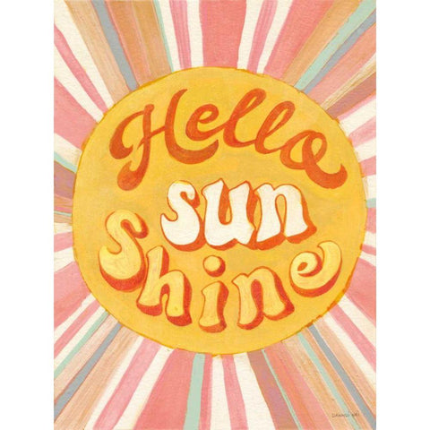 Hello Sunshine Black Modern Wood Framed Art Print by Nai, Danhui