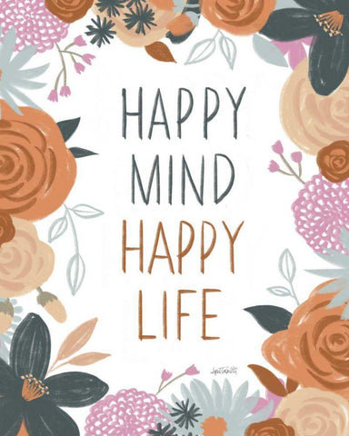 Happy Thoughts I White Modern Wood Framed Art Print with Double Matting by Tavoletti, Anne