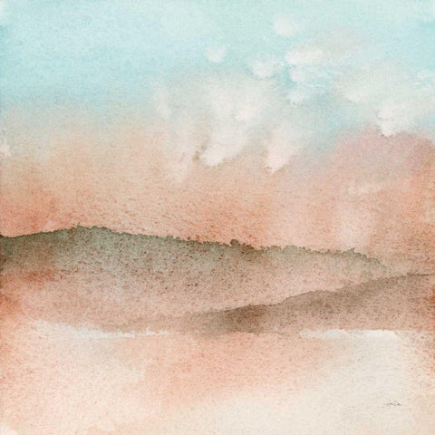 Desert Landscape I White Modern Wood Framed Art Print with Double Matting by Pete, Katrina