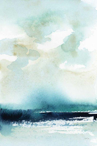 Seascape White Modern Wood Framed Art Print with Double Matting by Pete, Katrina