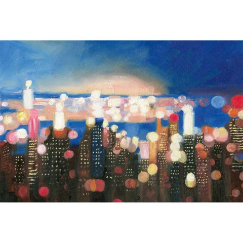 City Lights White Modern Wood Framed Art Print by Wiens, James