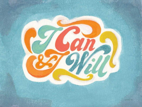 I Can and I Will White Modern Wood Framed Art Print with Double Matting by Nai, Danhui