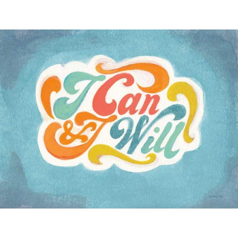 I Can and I Will Black Modern Wood Framed Art Print with Double Matting by Nai, Danhui