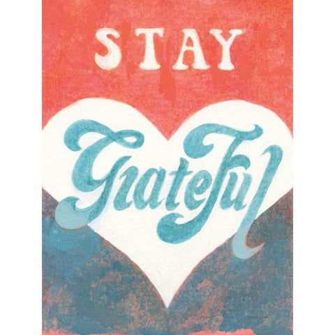 Stay Grateful Black Modern Wood Framed Art Print with Double Matting by Nai, Danhui