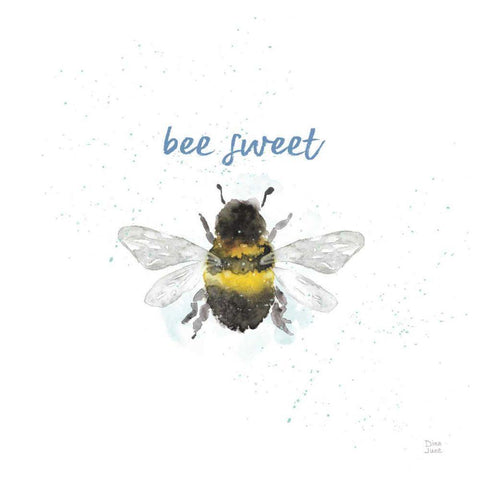 Bee Harmony VI White Gold Ornate Wood Framed Art Print with Double Matting by June, Dina