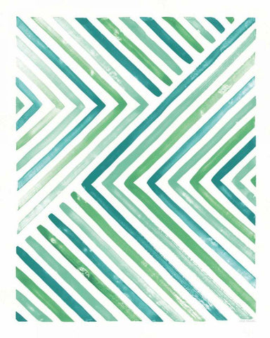 Sea Glass Sunset I White Modern Wood Framed Art Print with Double Matting by Marshall, Laura