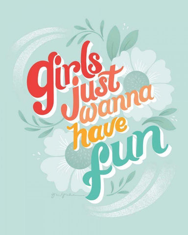 Girls I Black Ornate Wood Framed Art Print with Double Matting by Graham, Gia