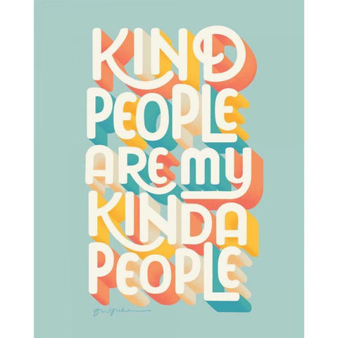 Kind People I Gold Ornate Wood Framed Art Print with Double Matting by Graham, Gia