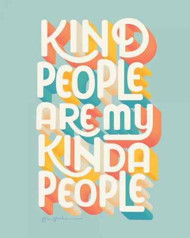Kind People I Black Ornate Wood Framed Art Print with Double Matting by Graham, Gia