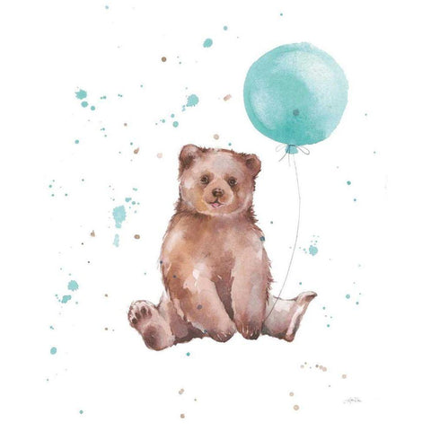 Festive Bear White Modern Wood Framed Art Print by Pete, Katrina