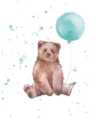 Festive Bear Black Ornate Wood Framed Art Print with Double Matting by Pete, Katrina