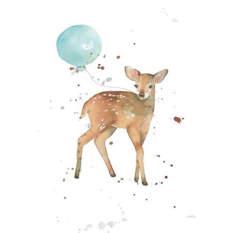 Festive Fawn Black Modern Wood Framed Art Print by Pete, Katrina