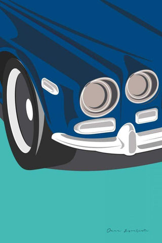 Vintage Car I Black Ornate Wood Framed Art Print with Double Matting by Escalante, Omar