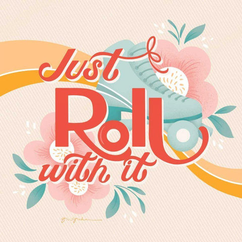 Roll With It I Black Modern Wood Framed Art Print with Double Matting by Graham, Gia