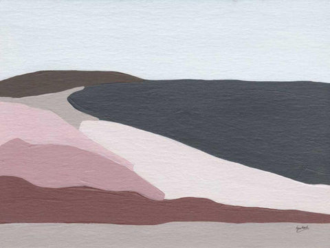 Winter Cove V White Modern Wood Framed Art Print with Double Matting by Mack, Lynn