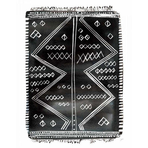 Berber Rug I Black Modern Wood Framed Art Print with Double Matting by Panganiban, Karyn