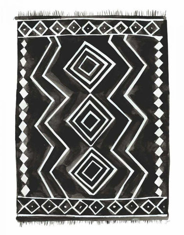 Berber Rug II Black Ornate Wood Framed Art Print with Double Matting by Panganiban, Karyn