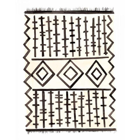 Berber Rug III Black Modern Wood Framed Art Print with Double Matting by Panganiban, Karyn