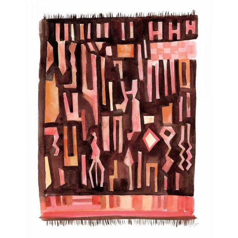 Berber Rug V Black Modern Wood Framed Art Print with Double Matting by Panganiban, Karyn